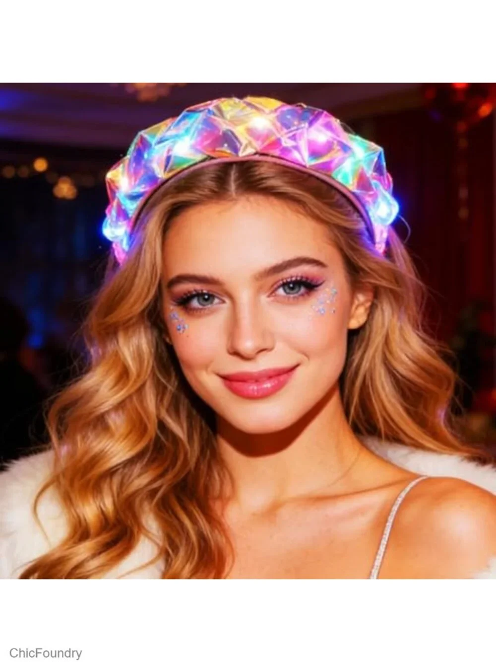 Light Up LED Headband Glow Hair Accessory for Women Costume Party Rave